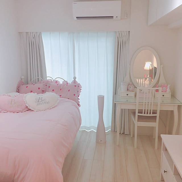 Overview,ピンク,フランフラン,ジェラートピケ,IKEA,ホワイト,HEMNES,ドレッサー mint..の部屋