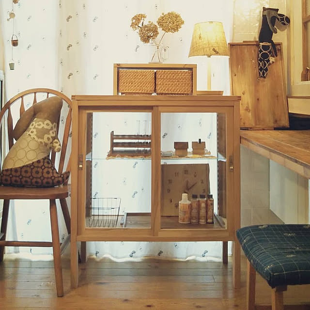 コレ、DIYしたよ！,家具作り,ヒノキのお家,DIY,はんこハウス,自分流DIY,cafe風,ナチュラル,ショーケース,パンケース,いいね！ありがとうございます(*^^*),趣味,木のぬくもりが好き♡,ガラスショーケース,ガラスキャビネット,My Shelf nacturaraの部屋