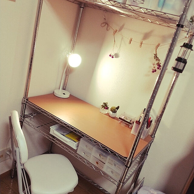 100均,観葉植物,DIY,My Desk,アルミラック,メタルラック,メタルラックリメイク ajisai_chanの部屋