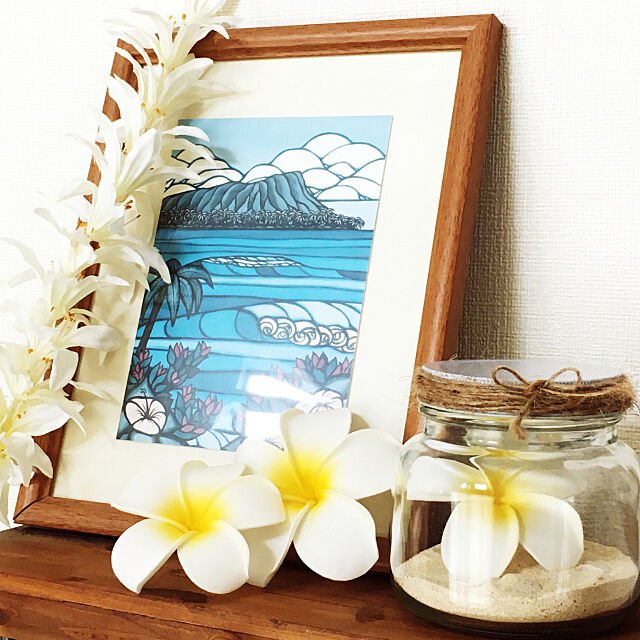 ヘザーブラウン,Daiso,ダイソー,10分でできる,ハワイアン,造花,プルメリア,My Shelf ulalauの部屋