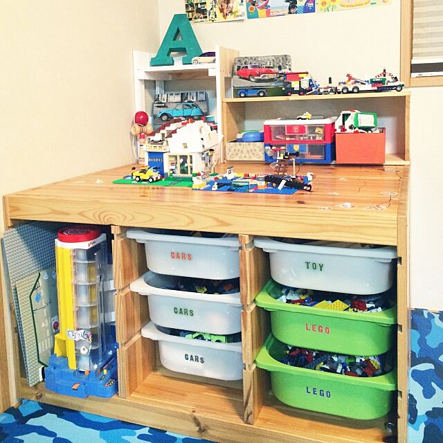 My Desk,子供部屋,和室,IKEA トロファスト,DIY 棚,子供部屋の収納,IKEA　,トミカ♡,レゴ,ミニカー収納,LEGO,和室が子供部屋と化す karinの部屋