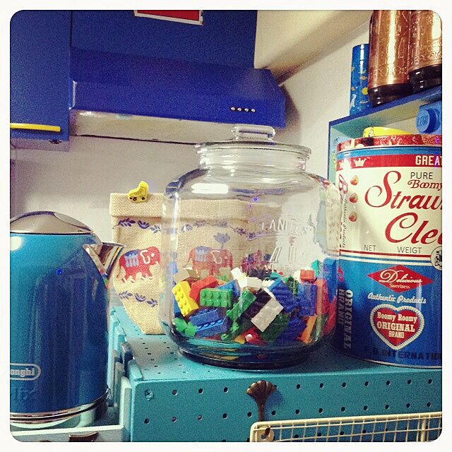 Kitchen,ガラスジャー,salut!,レゴ,LEGO,青 aohaの部屋
