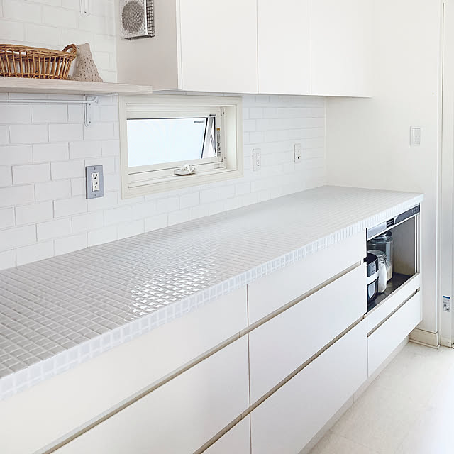DIYタイル貼り,kitchen house,2021年,いつもありがとうございます♡(*´Θ`),キッチンカウンター,モザイクタイル,Kitchen,イベント参加,コメントスルーしてください´ ³`°) mogの部屋
