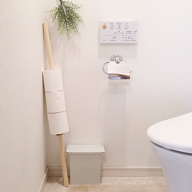 Bathroom,トイレットペーパー,雑貨,収納,壁,ダイソー,100均,無印良品,マンション,フェイクグリーン,トイレ,TOTO Rayの部屋