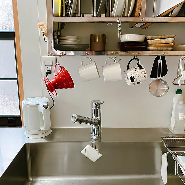 Kitchen,スポンジ置き場,100均大好き,ステンレスキッチン,インディアンキッチンラック akanekoの部屋