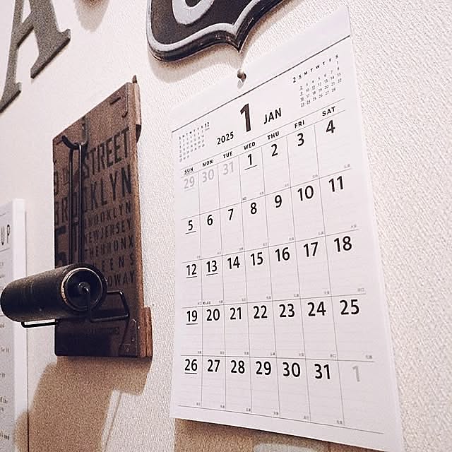 みんなの新商品レポート！シンプルさが魅力♪ダイソー 「モノトーンカレンダー」 by yukiさん