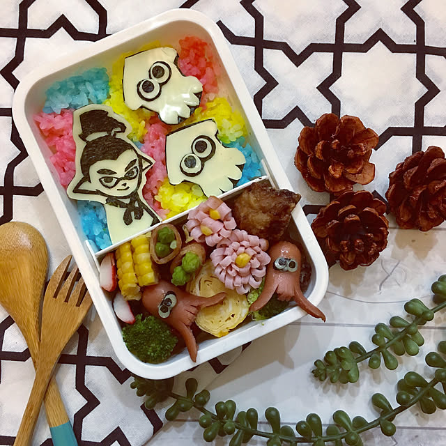 Kitchen,遠足のお弁当,キャラ弁,スプラトゥーン,フリークロス,モロッカン柄,セリア chi.nyanの部屋