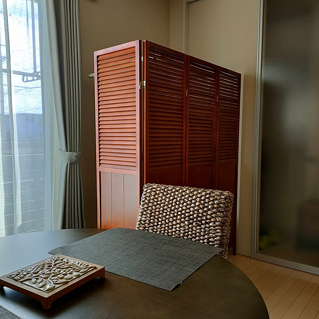 Lounge,パーテーション,目隠しルーバー,賃貸　2LDK,室内物干し,ウォーターヒヤシンス,ランチョンマット,アジアン雑貨,ニトリ AyaKの部屋