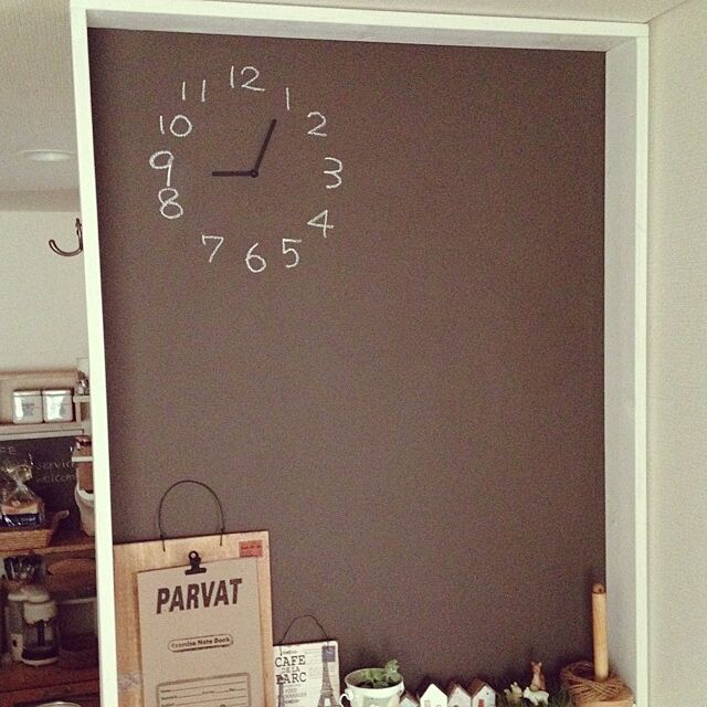 On Walls,黒板　DIY,時計リメイク,seria,セリア mikimaruの部屋