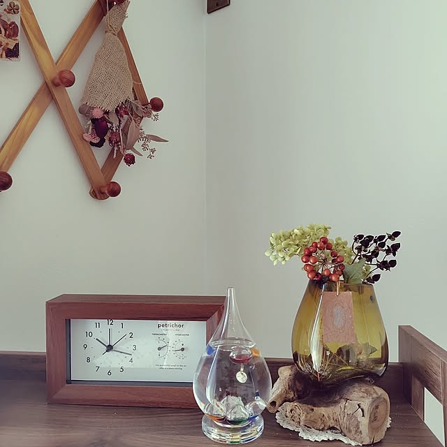 Lounge,ニトリ,ガラス雑貨,ガリレオ温度計,studio CLIP,古木材,見て頂き感謝です♪ Ryokoの部屋