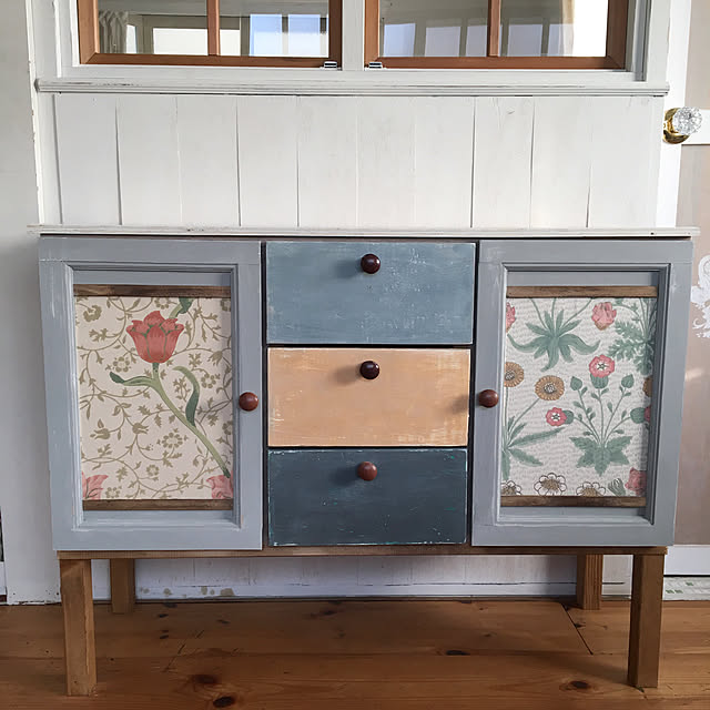ウィリアムモリス,カラーボックス,カラーボックスリメイク,カラボリメイク,DIY,作業部屋,端材利用,セルフリノベーション,リメイク家具,My Shelf akane-miltyの部屋