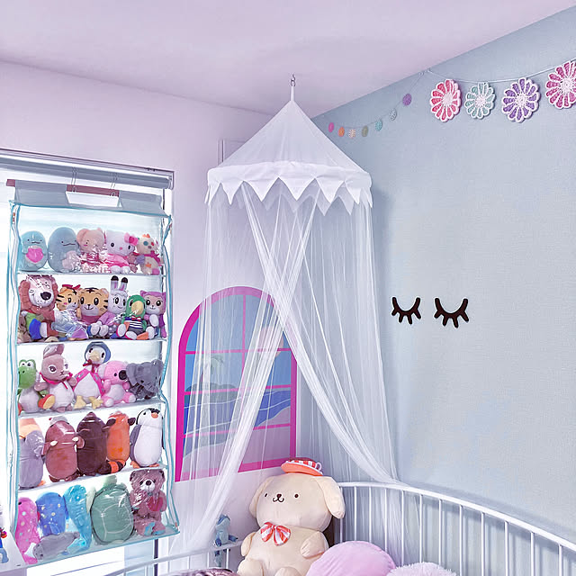 Bedroom,こどものいる暮らし,楽天で買ったもの,ウォールポケット,ぬいぐるみ収納 maiの部屋
