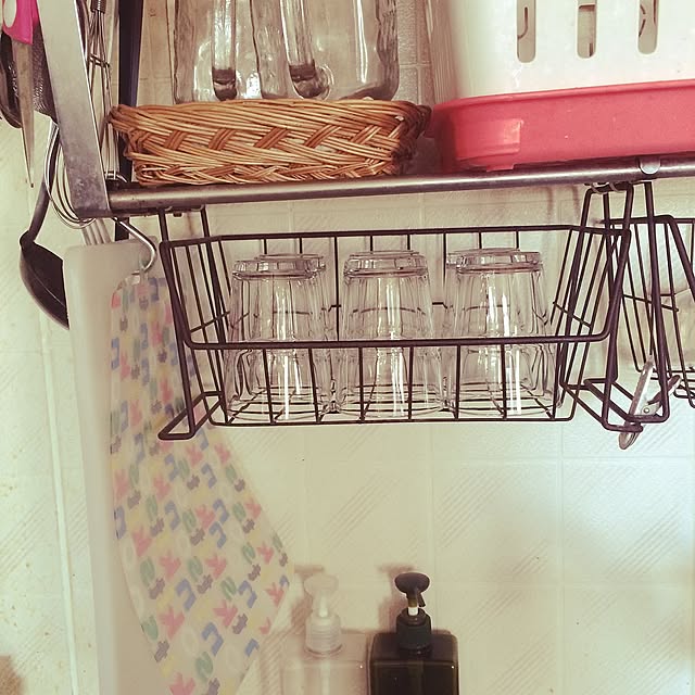Kitchen,吊り戸棚ラック,IKEA,賃貸アパート,狭いキッチン,セリア,無印良品 ecoの部屋