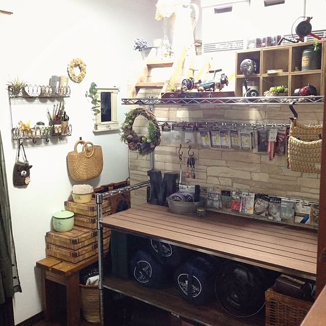 My Shelf,物置部屋を改造計画,アウトドア用品,釣り具,釣り具収納,スチールラック,ルミナスラック,パーフェクトフロアーズ kuroの部屋