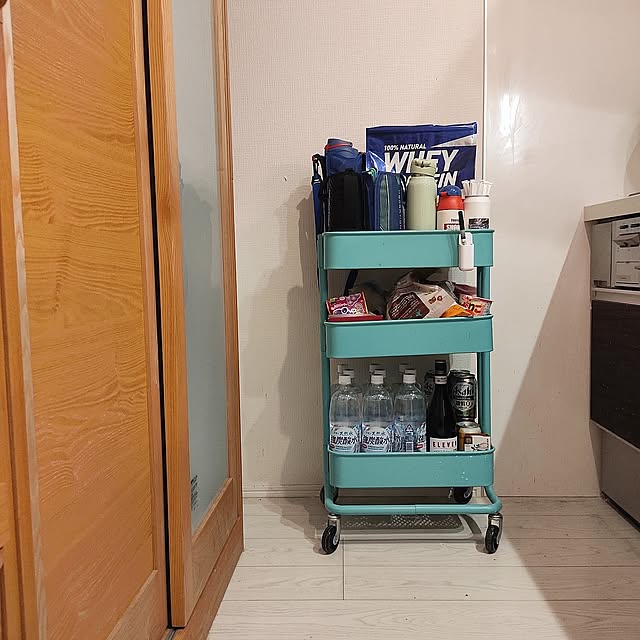 Kitchen,IKEA,IKEAワゴン,ストック置き場,ストック場所,キッチン収納 MUKUTOU_namikoの部屋