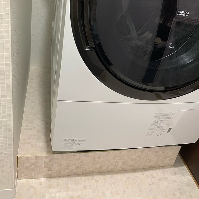 モザイク,防水パンカバーDIY,洗濯機,わたしのDIY&リメイクアイデア,Bathroom,壁紙,サンゲツ,クッションフロア shonaの部屋