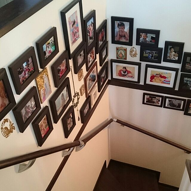 On Walls,マイホーム,階段の壁,階段ディスプレイ,階段,写真,写真コーナー sacyokofulの部屋