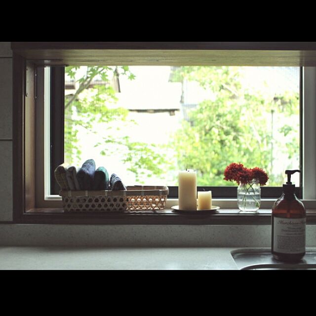 窓,キャンドル,北欧,和,庭,かご,キッチンクロス,花,Kitchen kurumin5の部屋