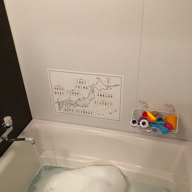 お風呂のおもちゃ収納,セリア,Bathroom lucky-girl.の部屋