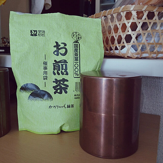 Kitchen,茶筒,日本茶,食器棚,断捨離,カゴ収納,カゴが好き♡,ナチュキチ ariの部屋