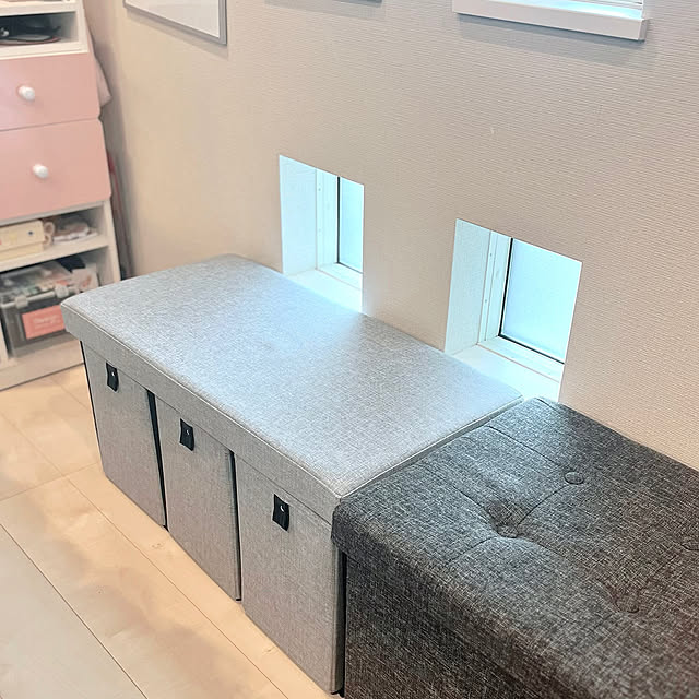 コストコ,コストコスツール,スツール,収納,おもちゃ収納,モノトーンインテリア,スツール収納,モニター当選ありがとうございます,SUNROCK in Living n_homeの部屋