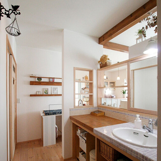 Bathroom,家づくり,無垢材,ナチュラルインテリア,ナチュラル,飾り棚 mayumiの部屋