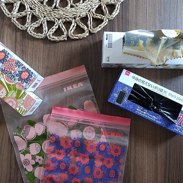 Kitchen,日用品,IKEA,seria,黒いビニール袋,ISTAD,保存袋,リピ買い商品,ランチョンマット,リメイクシート hiro3の部屋