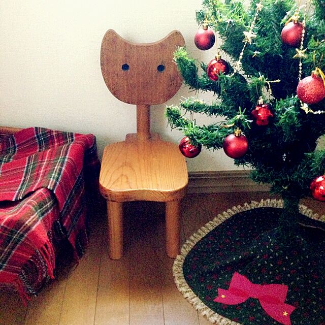 On Walls,クリスマスツリー,クリスマスツリーのスカート,椅子／長女作,タータンチェック,ハンドメイド☆,いす chiekoの部屋