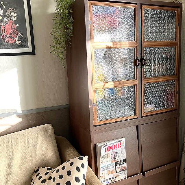 セリア,アートフレームDIY,レトロ風,ガラスシート,目隠し,扉DIY,プチプラDIY,DIY,100均リメイク,My Shelf tytn812の部屋