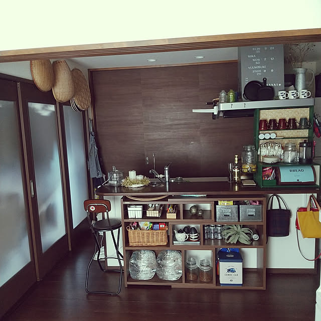 Kitchen,アイランドキッチン,キッチンカウンターの下,いいね！ありがとうございます♪,RoomClipショッピング,伸縮ラック,おうち見直しキャンペーン,ライクラックロータイプ,ねこと暮らす Mikaの部屋