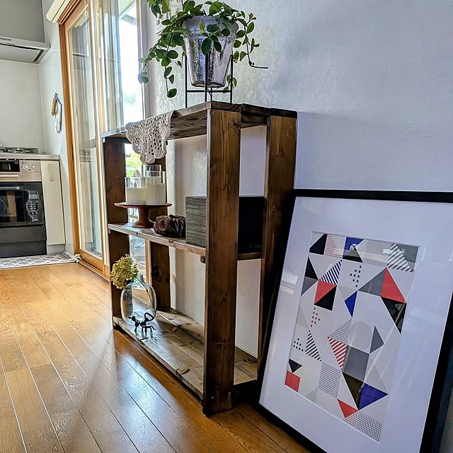 On Walls,幾何学模様,秋,築35年以上,昭和の家,ペペロミアフェアリー,ペペロミア,観葉植物,主人のDIY☆,ラック,フランフラン,ポスター,フランフランアウトレット Renの部屋