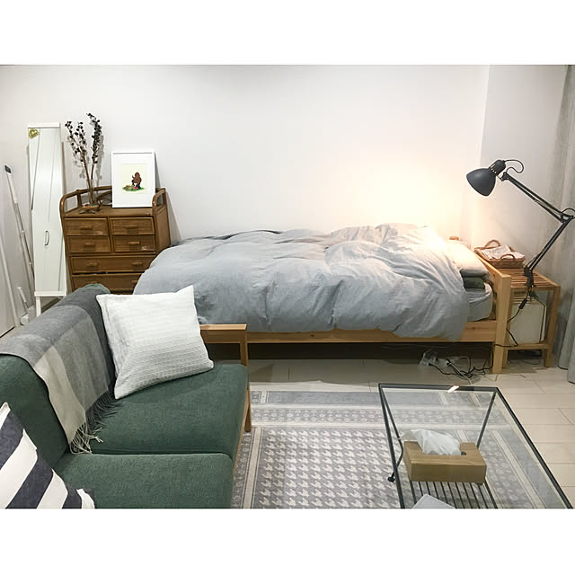 Bedroom,無印良品,北欧,一人暮らし,1R,unico rukaの部屋