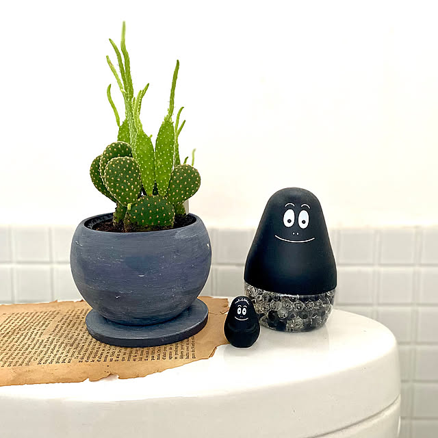 トイレの植物,トイレの観葉植物,観葉植物,トイレのディスプレイ,トイレのインテリア,かわいいもの,百均アイテム,バーバモジャ,バーバパパ 芳香消臭ビーズ,バーバパパ消臭剤,バーバパパ,100均 mukuの部屋