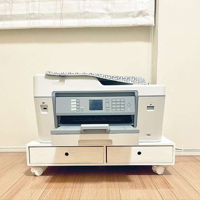 プリンター台DIY,コピー用紙収納,A3コピー用紙収納,A3プリンター台,A3プリンター,北欧,北欧インテリア,整理収納アドバイザー,整理収納,シンプルインテリア,ホワイトインテリア,Overview,キャスター付引き出し nanakoの部屋