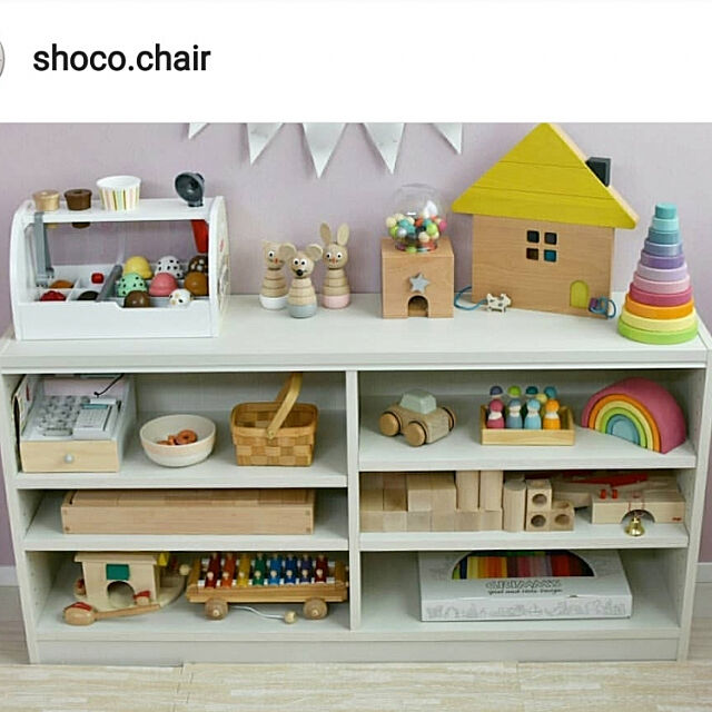 My Shelf,暮らしの一コマ,インテリア,壁紙,アクセントクロス,海外インテリア,シンプル,シンプルインテリア,北欧,こども部屋,キッズルーム,収納,おもちゃ収納,おもちゃ,積み木,積み木 育児,知育玩具,女の子の部屋 shoco.chairの部屋