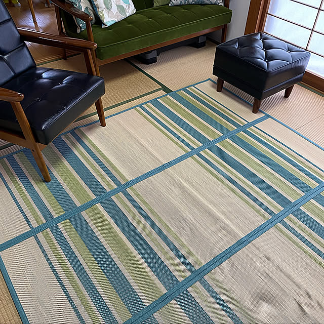 ニトリのい草ラグ,ニトリ,カリモク60 オットマン,カリモク60 Ｋチェア,カリモク60,和室リビング,い草のある暮らし,いいね！コメントありがとうございます☆,スッキリ暮らしたい,あとでゆっくりお邪魔します♡,丁寧な暮らしに憧れる,Lounge,ニトリのクッション,ニトリのクッションカバー,和室 maronの部屋
