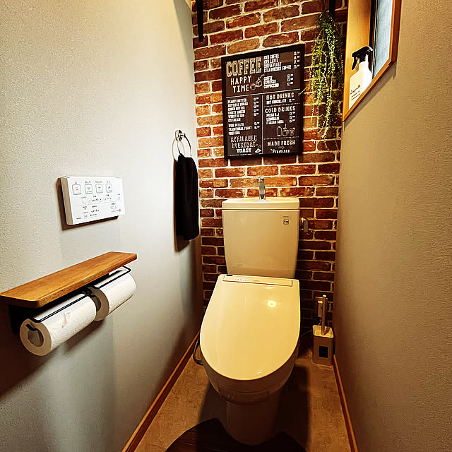 Bathroom,トイレのインテリア,アクセントクロス,カフェ風,インダストリアル,かっこいい,戸建て住宅 ange0919の部屋