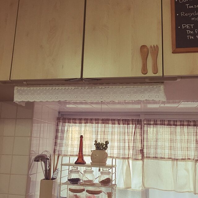 Kitchen,吊り戸棚の下の蛍光灯,100均,ダイソー Yuriの部屋
