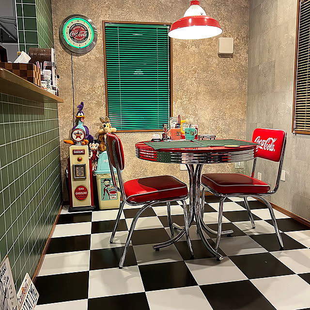 Overview,ダイニング,雑貨,レトロ,アメリカ雑貨,アメリカン,ダイナー,アメリカンポップ,アメリカンダイナー,新居,中古住宅,戸建て,夫婦ふたり暮らし,コカコーラ,コカコーラ雑貨 38goofの部屋
