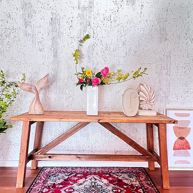 DIY,ホワイト&ウッド,北欧インテリア,海外風インテリア,ホワイトインテリア,花のある暮らし,木の家,ベンチDIY,生け花,生け花のある暮らし,Entrance,japaneseculture mamyuの部屋