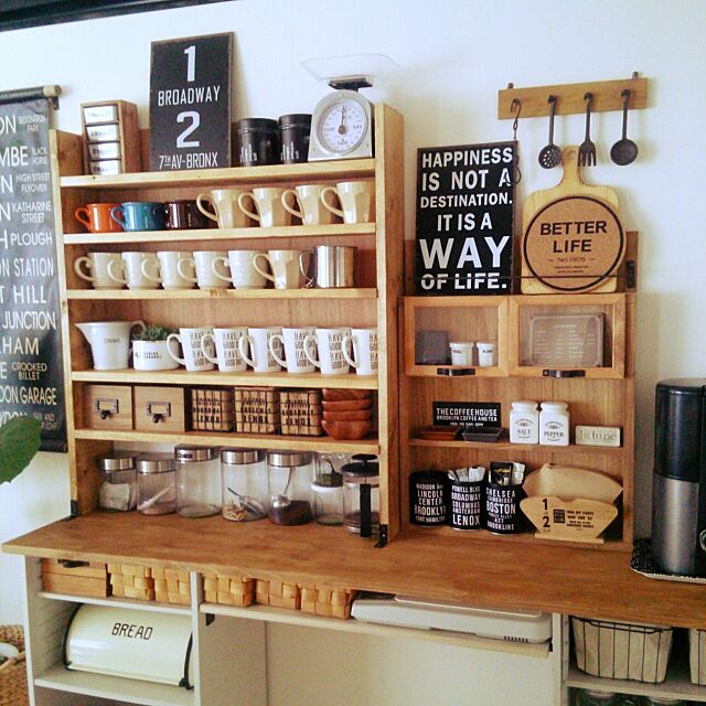 My Shelf,カラーボックス,3Coins,salut!,seria,セリア,棚DIY,DIY,カフェコーナー rieの部屋
