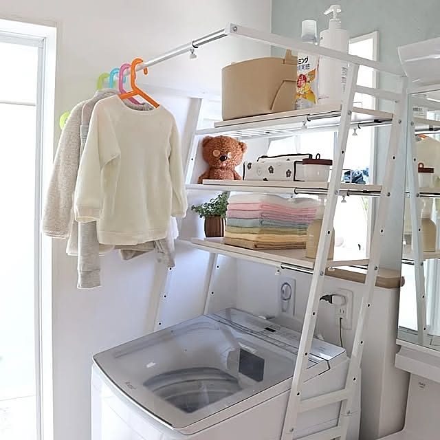 Bathroom,すっきり暮らす,洗濯,ランドリー,柔軟剤,ハミング,ハミング消臭実感,暮らしのハンドブック2024,マイホーム,おうち時間,子どもと暮らす,暮らしを楽しむ,暮らし,ランドリーラック manaの部屋