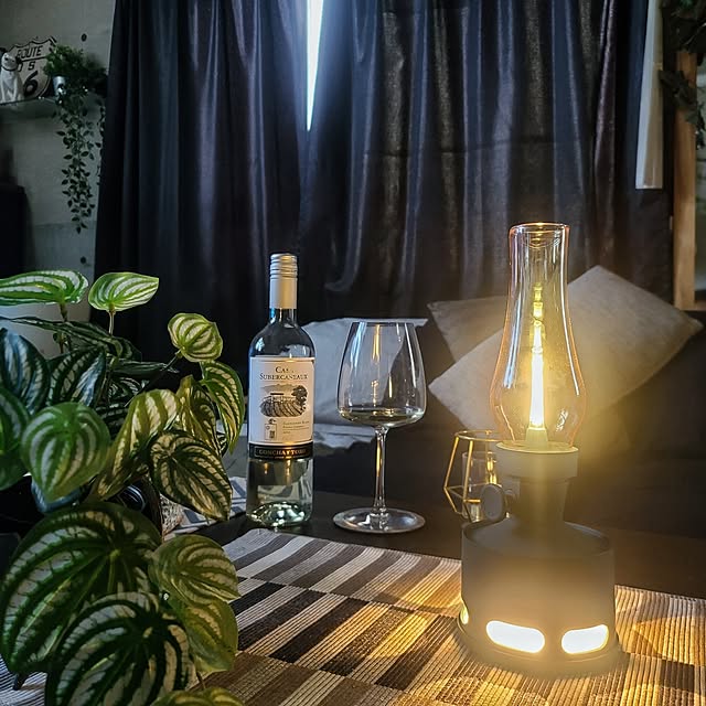 照明器具,Ampoule,アンプール,LEDランプ,ひとり暮らし,ランタン照明,マンション暮らし,ワンルームインテリア,一人暮らし,メンズ部屋,男前,カフェ風,ワンルーム,男の隠れ家,関節照明,観葉植物 shanの部屋