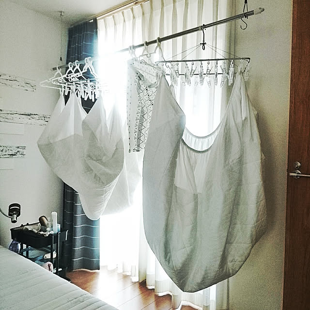 Bedroom,部屋干し,無印良品,アルミハンガー,寝室 yukoの部屋