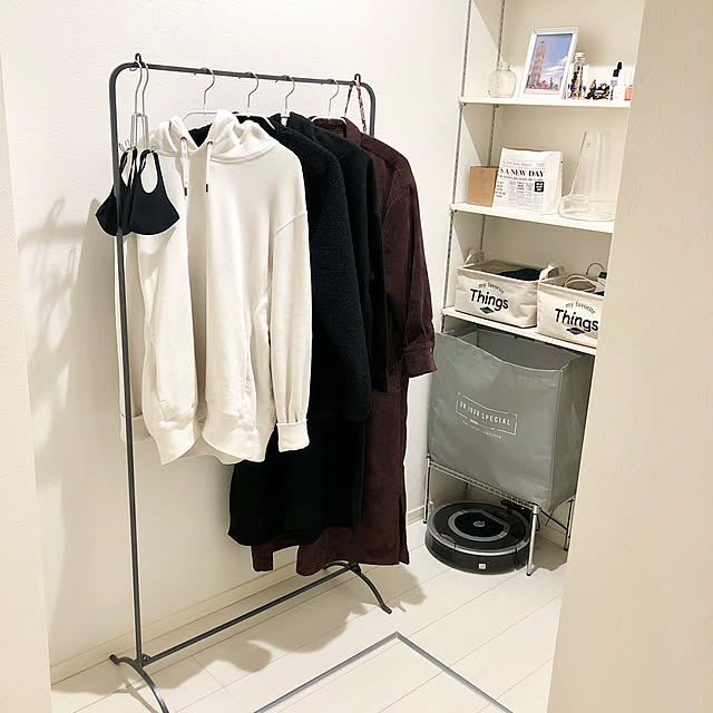 ハンガーラック,ルンバ,マスク置き場,アウター置き場,コートハンガー,My Shelf kumiの部屋