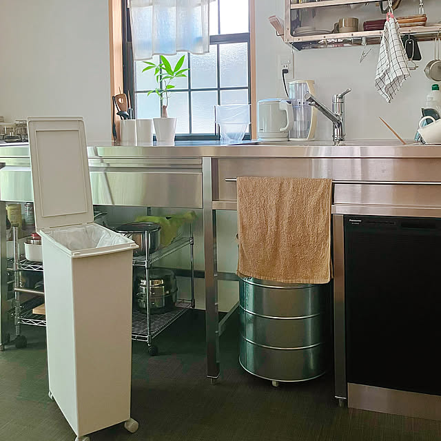 Kitchen,無印良品,キッチンのゴミ箱,ステンレスキッチン,リノベーション,低予算リノベ,一戸建て akanekoの部屋