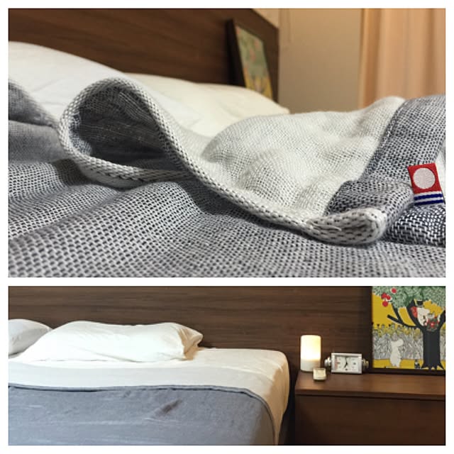 Bedroom,大音量目覚まし時計,シンガポールのゴムの枕,今治ガーゼケット,今治,買ってよかったモノ,無印良品,IKEA,ムーミン,たくさんのいいねありがとうございます♡ shinoの部屋