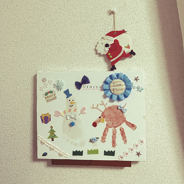 On Walls,手形アート,クリスマス,賃貸でも楽しく♪,娘と一緒に作りました♡ aya.mi-chanの部屋