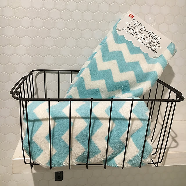 Bathroom,ギザギザ柄,タオル,ダイソー,新入り,セリア komaの部屋
