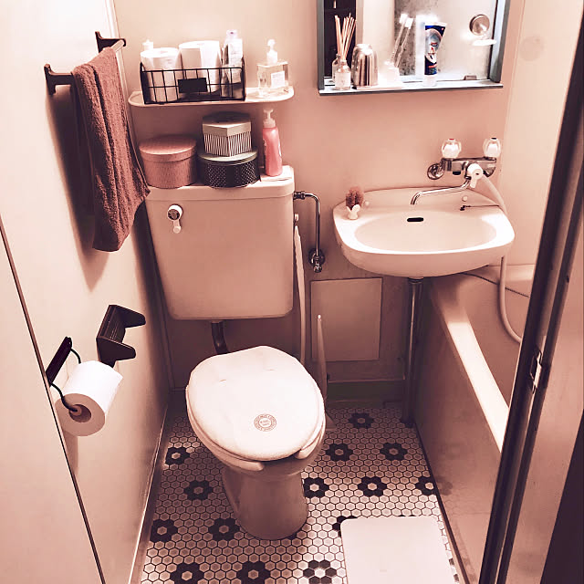 Bathroom,ユニットバス,クッションフロア,一人暮らし,ナチュラル,ソストレーネグレーネ,賃貸,DIY,IKEA ioの部屋
